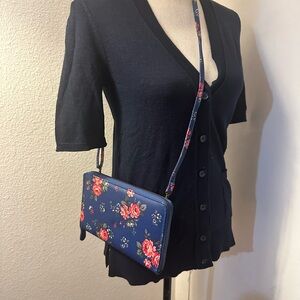 Cath Kidston Blue and Red Floral Wallet
